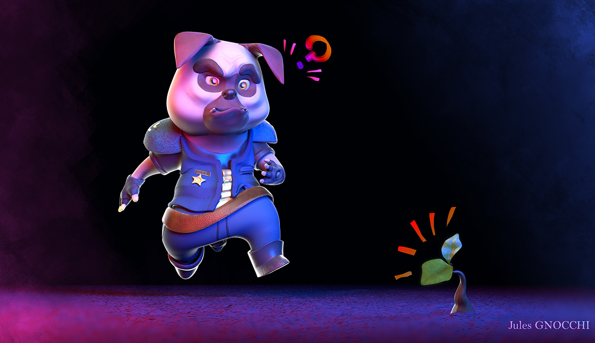 Doggy Cop : projet cursus animation 3d / jeux vidéo game art - années 2 à 4