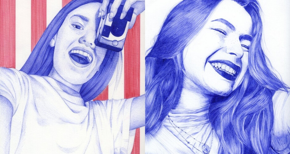 projet école preparatory classes : Autoportraits au stylo BIC