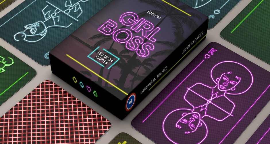 projet école graphic and digital design : Jeu de cartes "Girl Boss"