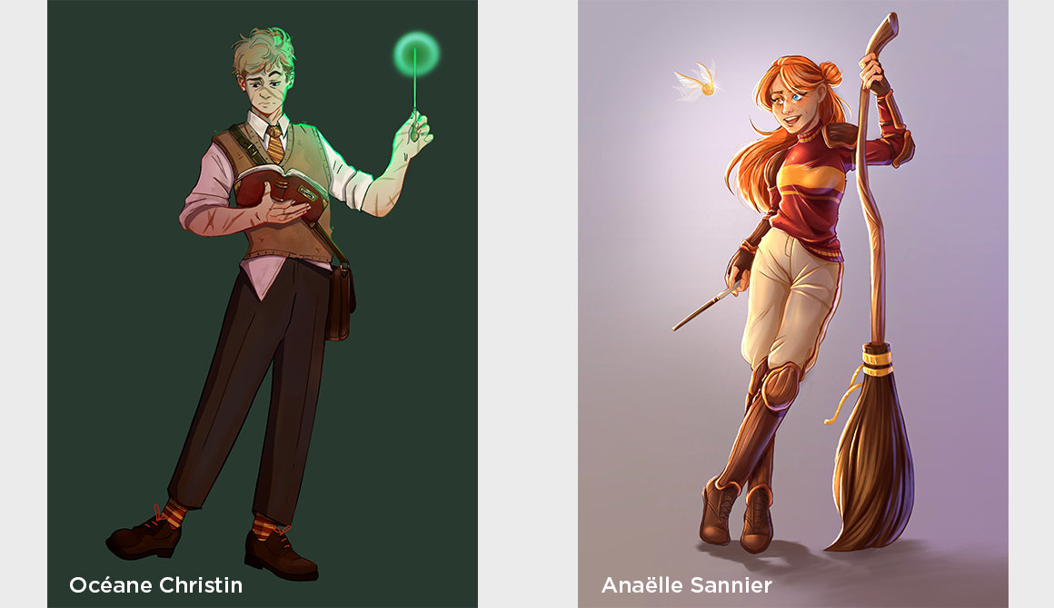 Concept de personnage - Thème Harry Potter : projet cursus animation 3d / jeux vidéo game art - année 5
