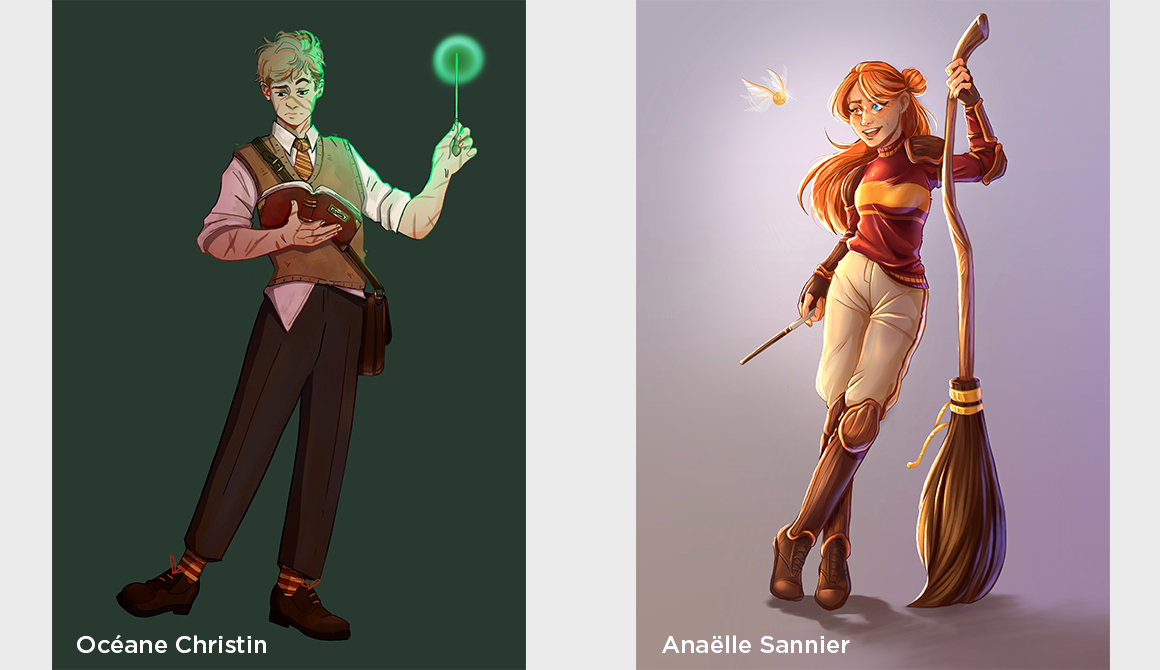 Concept de personnage - Thème Harry Potter : projet 3d animation / video games game art course - year 5