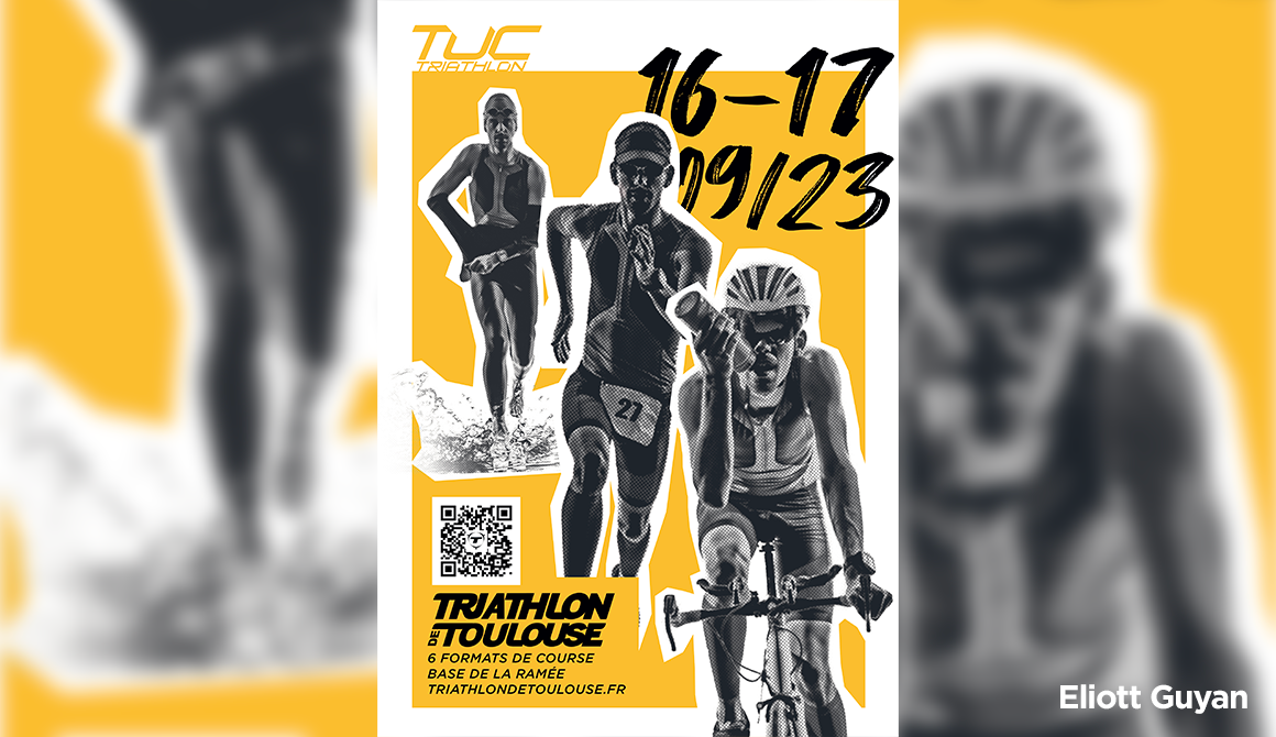 Affiche TUC Triathlon : projet cursus design graphique et digital - années 2 à 4