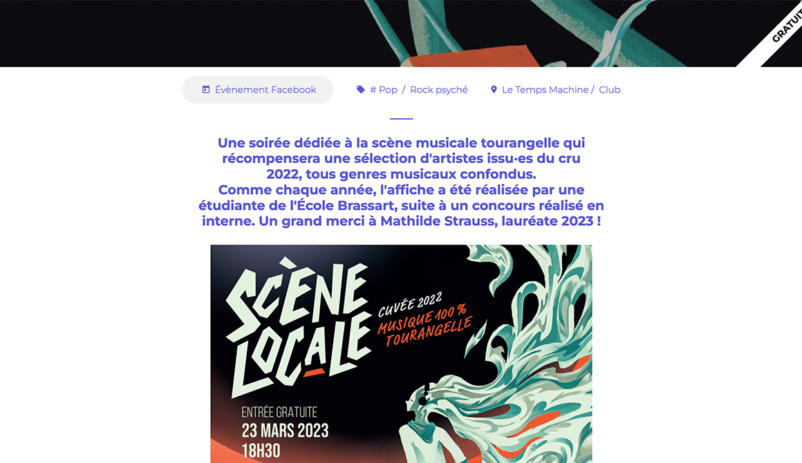 Une affiche pour la "Scène Locale" de Tours : projet cursus design graphique et digital - années 2 à 4