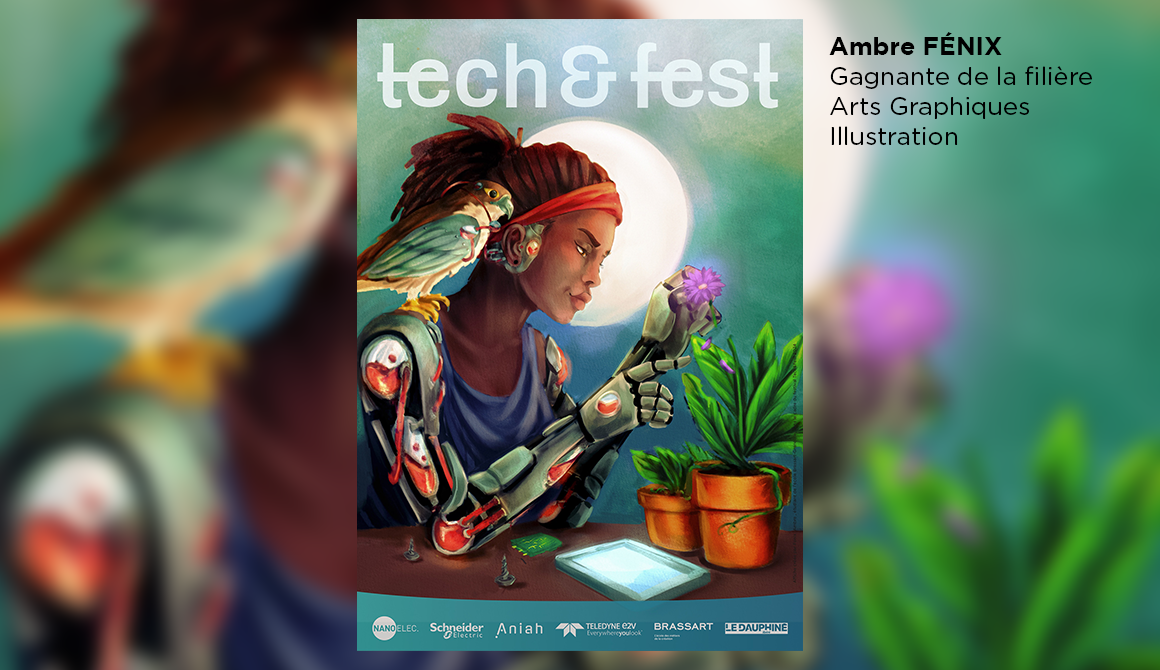 Concours d’affiche pour le tech&fest : projet graphic and digital design course - year 2 to 4 graphic arts illustration course - year 2 to 4