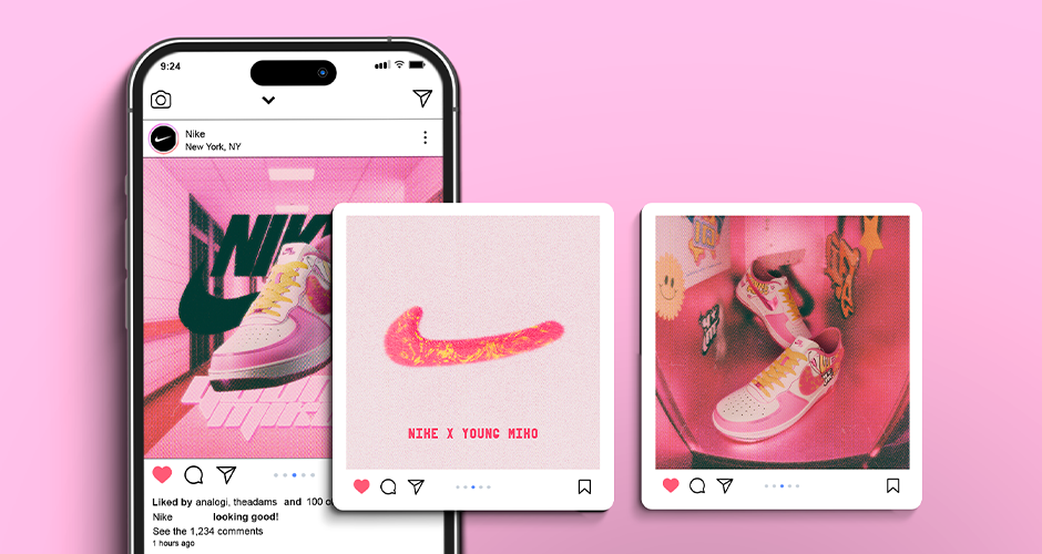 projet école graphic and digital design : Une collaboration fictive pour Nike